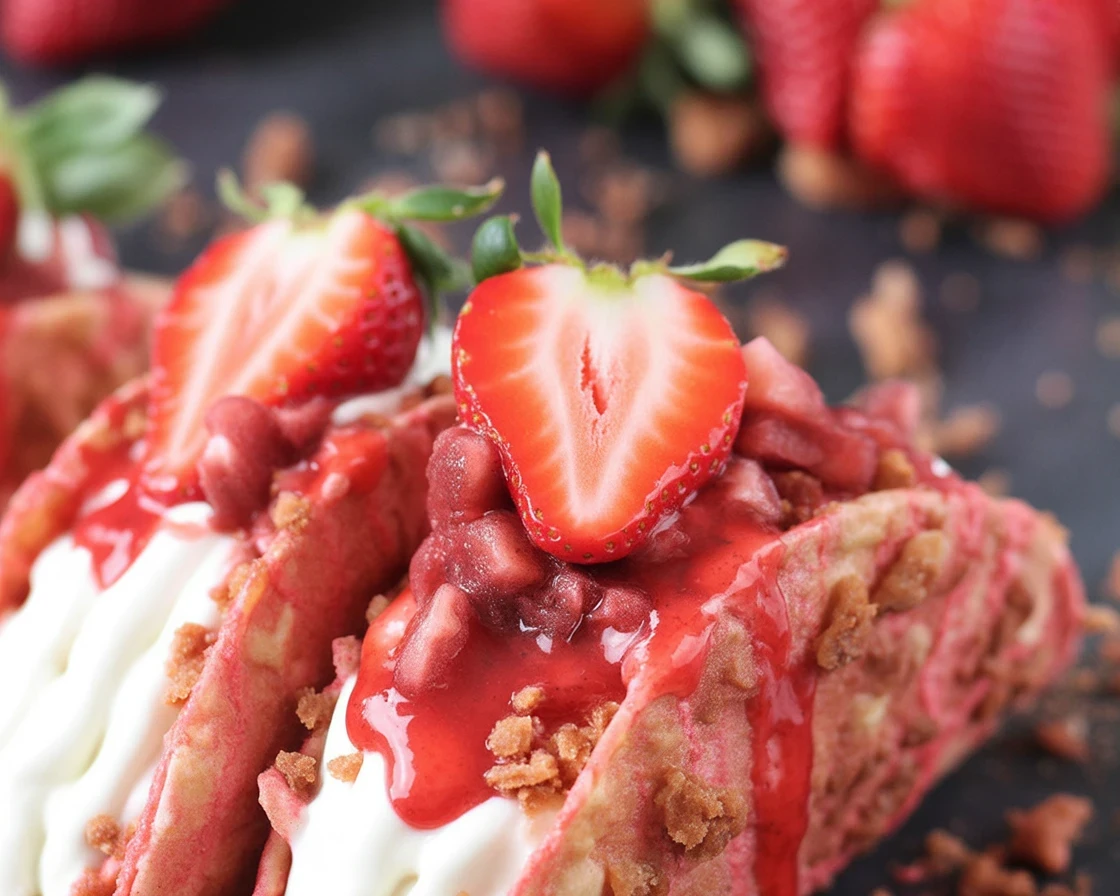 Fruity Pebbles Cheesecake Tacos: A Sweet Twist on Dessert Fun 1 Delicious Fruity Pebbles Cheesecake Tacos with colorful cereal shells and creamy filling.