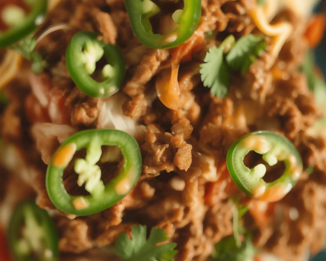 Savory High Protein Taco Bowl Recipe for a Flavorful Meal 1 High protein taco bowl with ground beef, beans, and fresh toppings.