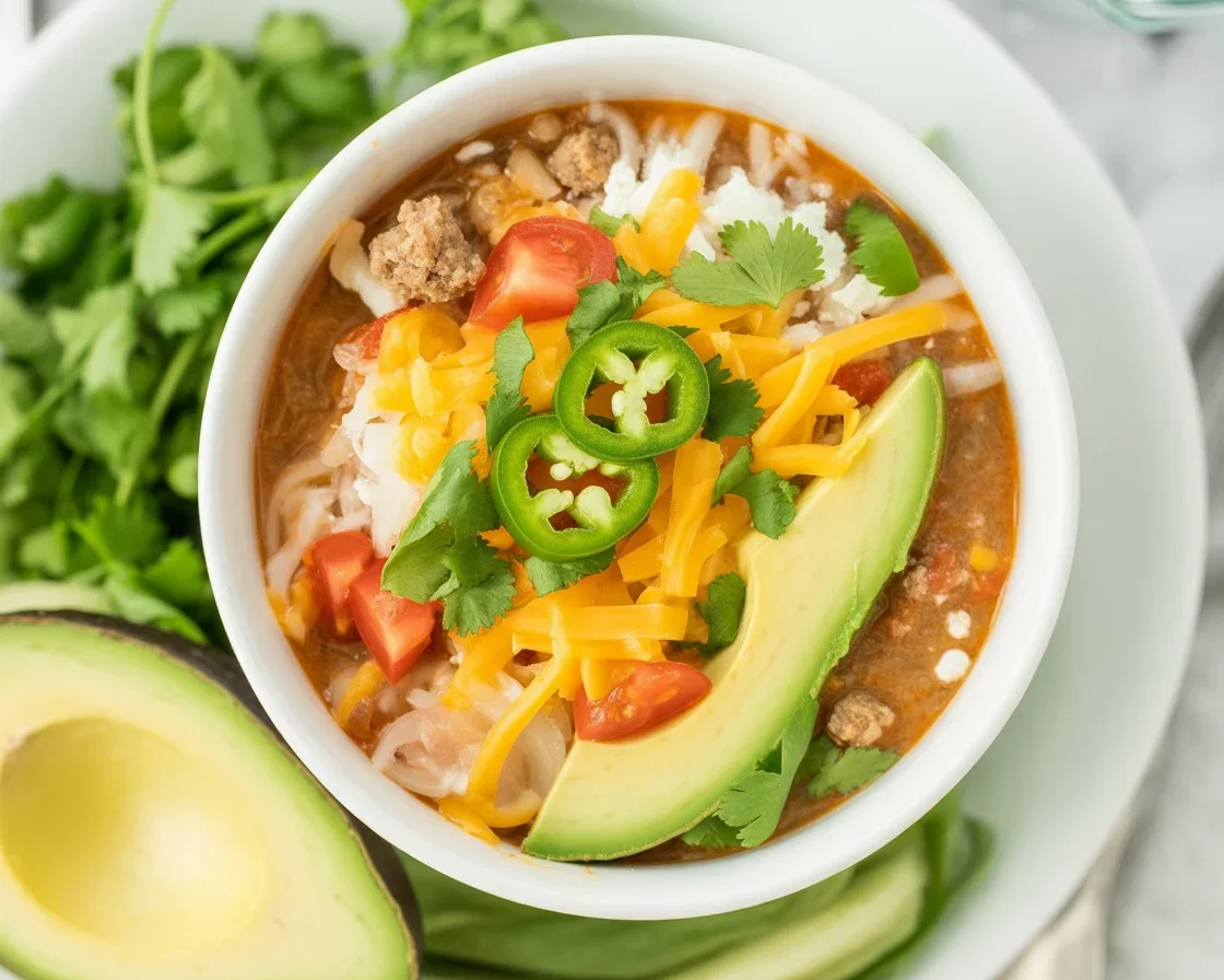 viral cottage cheese taco bowl 1 Viral cottage cheese taco bowl with ground beef, sweet potatoes, and toppings.
