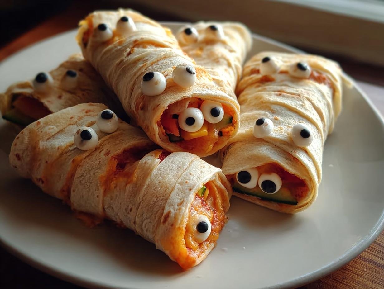 Creepy Cute Mummy Veggie: 4 Easy Wraps 2 Creepy Cute Mummy Veggie: 4 Easy Wraps - Creepy Cute Mummy Veggie - additional detail