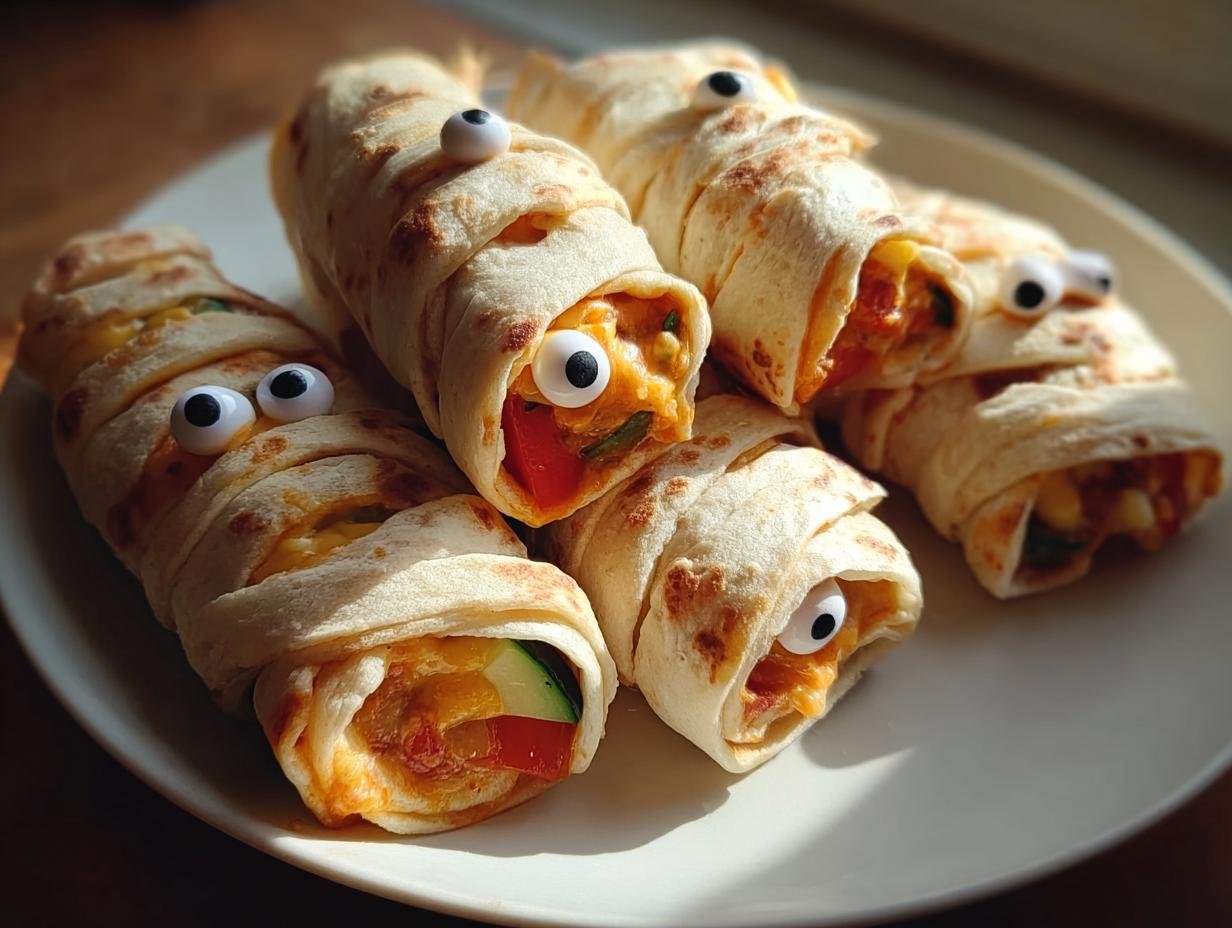 Creepy Cute Mummy Veggie: 4 Easy Wraps 3 Creepy Cute Mummy Veggie: 4 Easy Wraps - Creepy Cute Mummy Veggie - additional detail