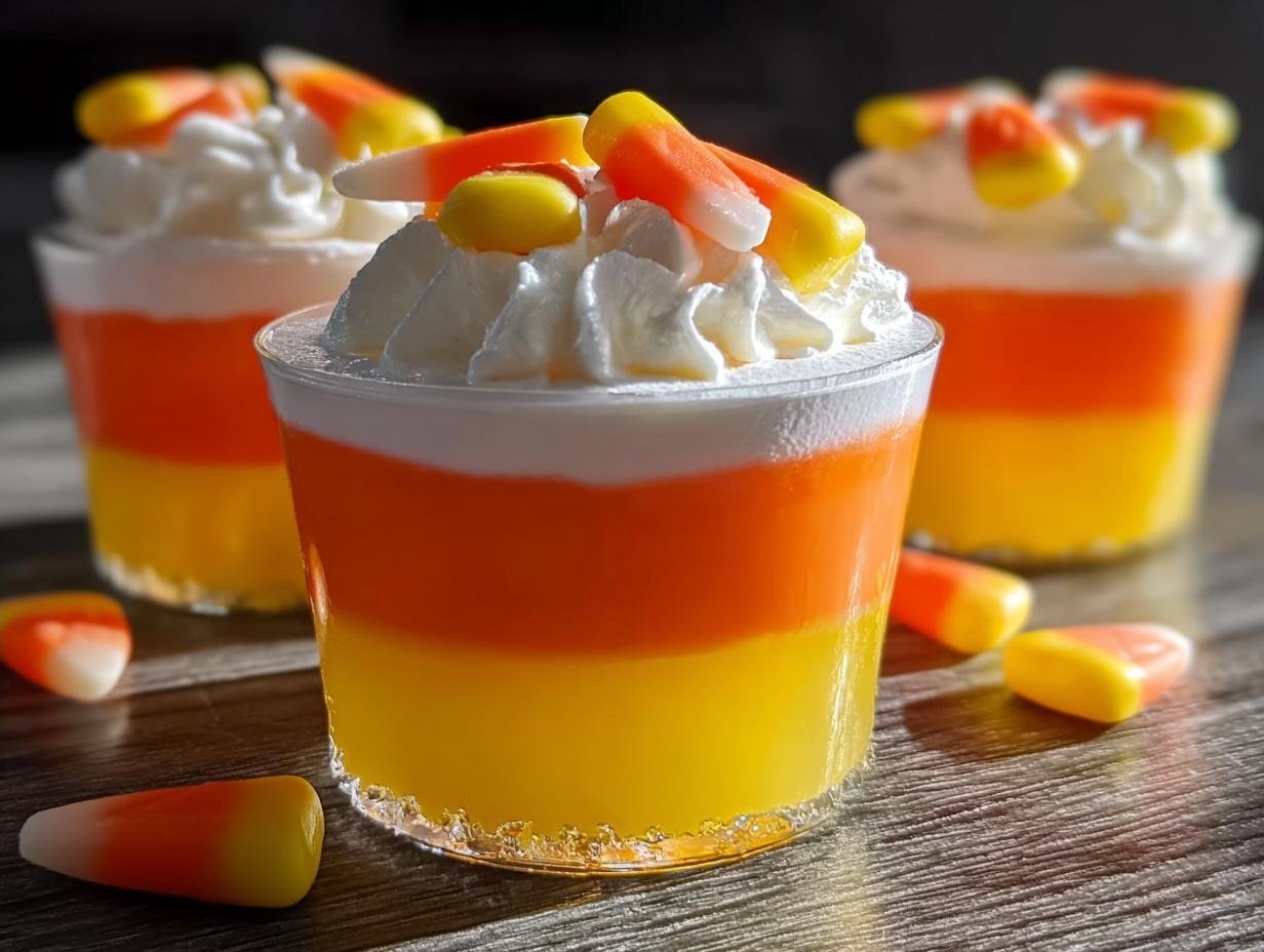 Halloween Candy Corn Jello: Delightful Layers 2 Halloween Candy Corn Jello: Delightful Layers - Halloween Candy Corn Jello - additional detail