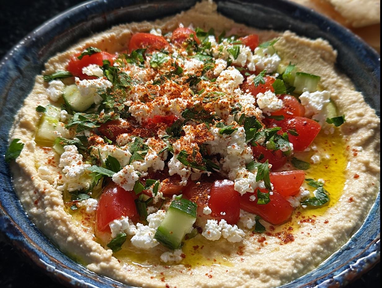 Hummus Feta Dip: Amazing 10-Min App 2 Hummus Feta Dip: Amazing 10-Min App - Hummus Feta Dip - additional detail