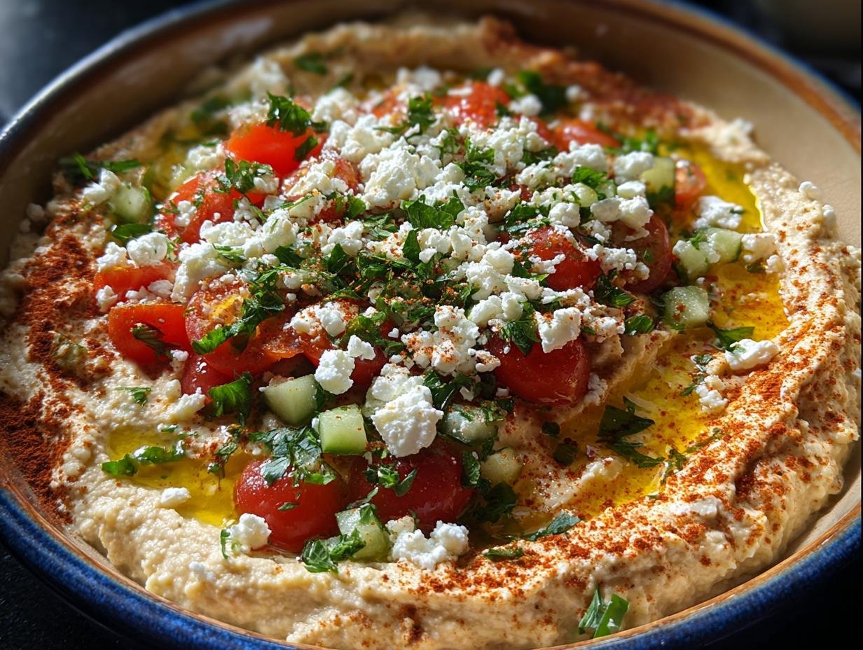 Hummus Feta Dip: Amazing 10-Min App 3 Hummus Feta Dip: Amazing 10-Min App - Hummus Feta Dip - additional detail