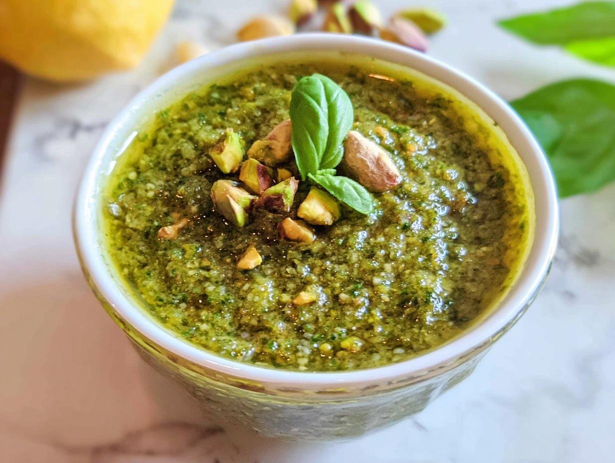 Pistachio Pesto: Amazing 15-Min Recipe 3 Pistachio Pesto: Amazing 15-Min Recipe - Pistachio Pesto - additional detail