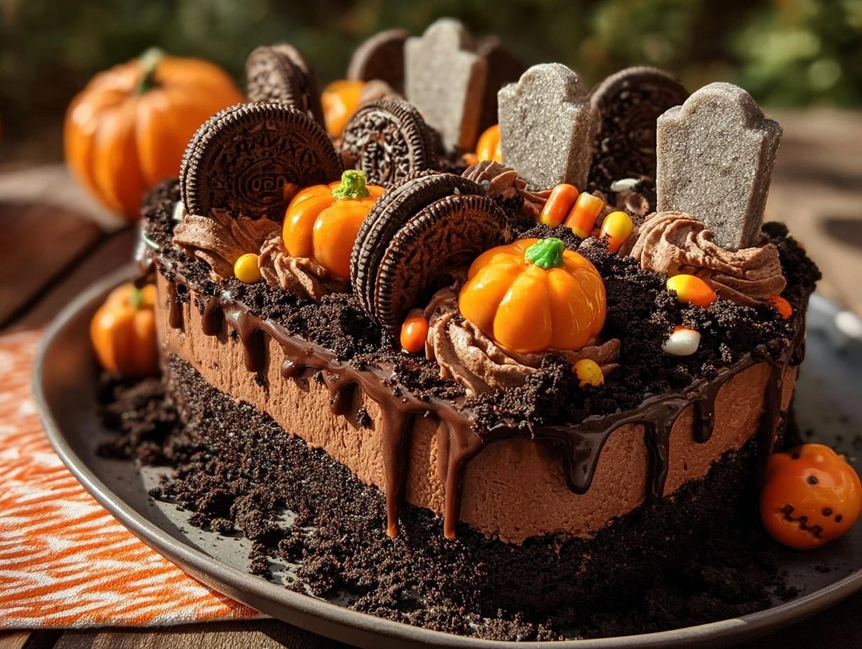 Sweet Graveyard Chocolate Cake: Spooky Fun 4 Sweet Graveyard Chocolate Cake: Spooky Fun - Sweet Graveyard Chocolate Cake - additional detail