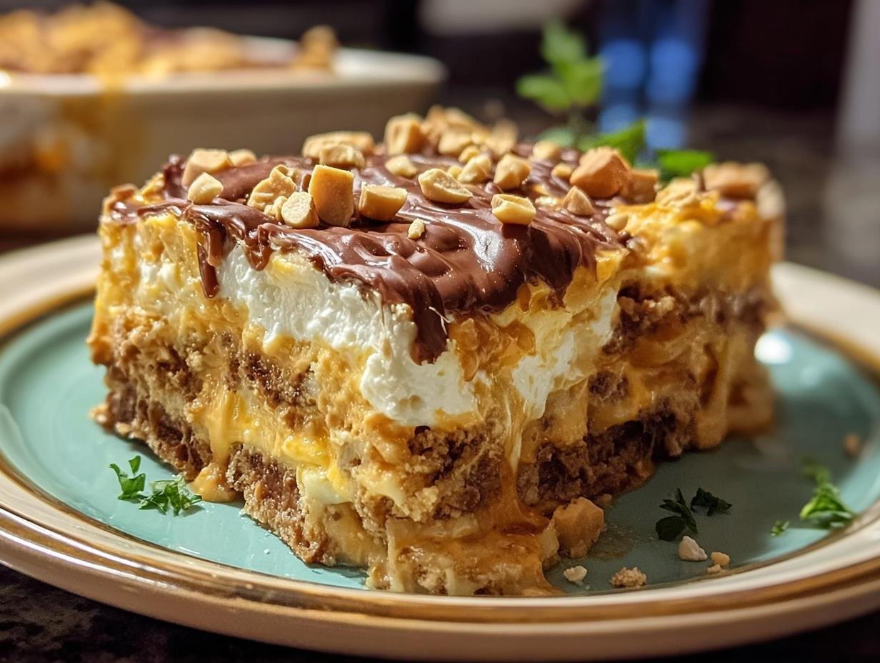 Bake Peanut Butter Lasagna: 1 Easy Dessert 3 Bake Peanut Butter Lasagna: 1 Easy Dessert - Bake Peanut Butter Lasagna - additional detail