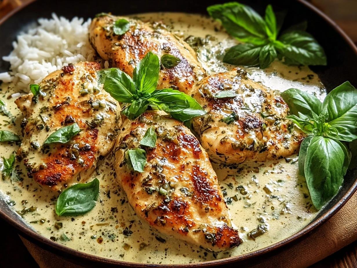 Incredible Basil Cream Chicken: 1 Dish Delight 1 Basil Cream Chicken Incredible
