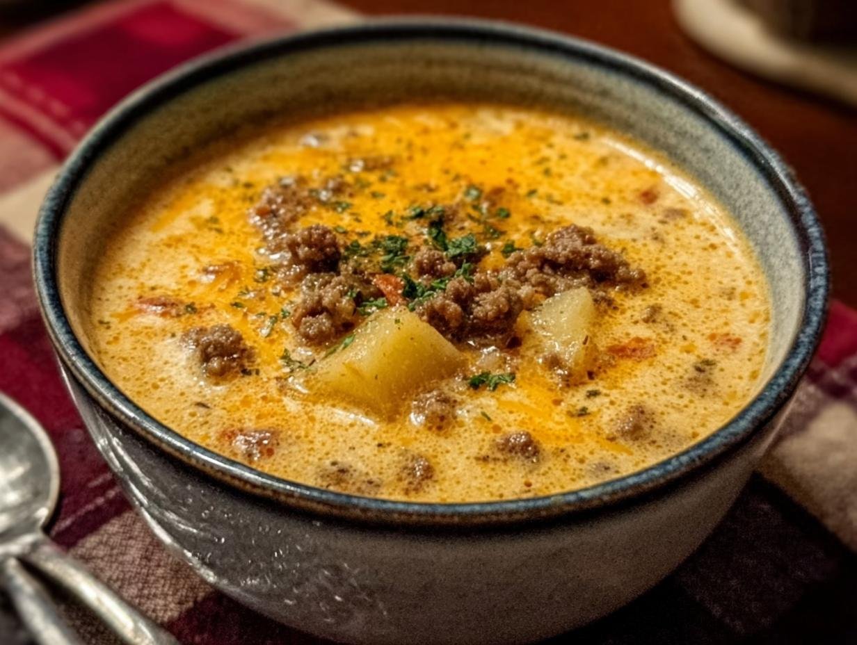 Amazing Cheeseburger Soup That's Pure Comfort 2 Amazing Cheeseburger Soup That's Pure Comfort - Cheeseburger Soup - main visual representation
