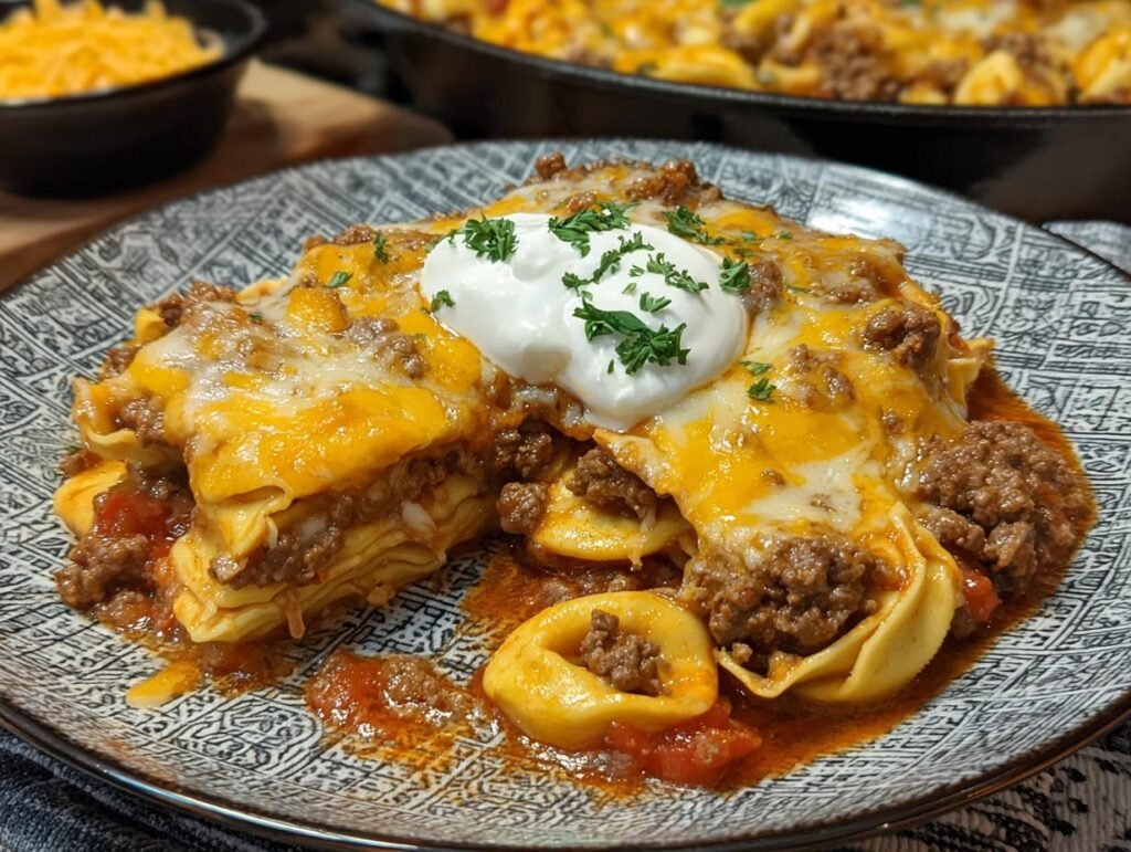 Cheesy Beef Enchilada Tortellini