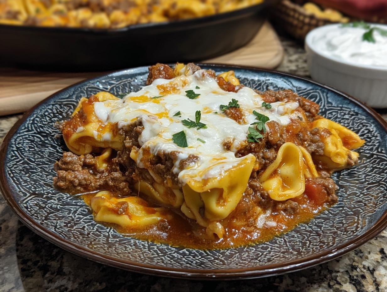 Delicious Cheesy Beef Enchilada Tortellini Recipe - Cheesy Beef Enchilada Tortellini - additional detail