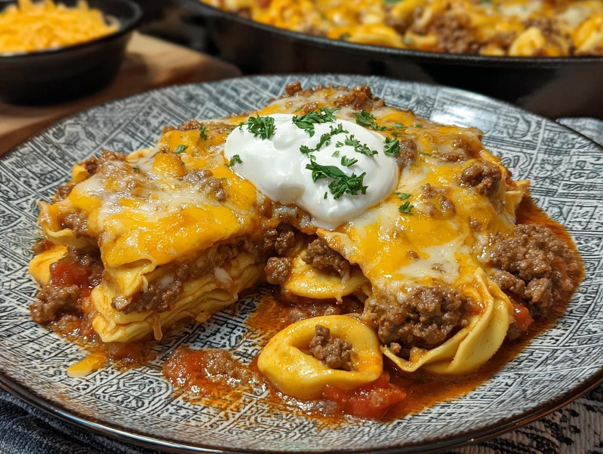 Cheesy Beef Enchilada Tortellini