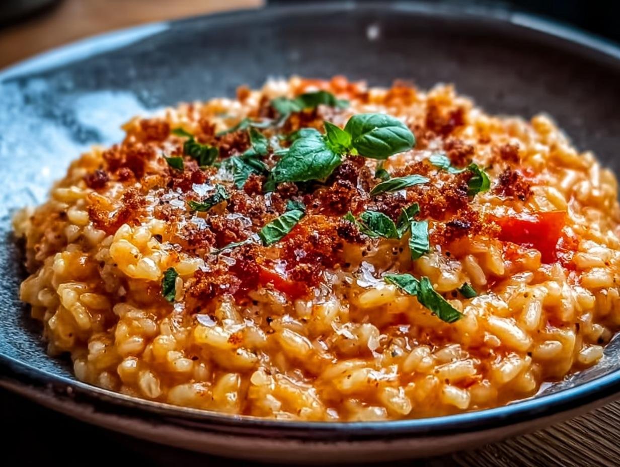 Easy Creamy Tomato Risotto: 1 Amazing Recipe 3 Easy Creamy Tomato Risotto: 1 Amazing Recipe - Creamy Tomato Risotto Crispy - additional detail