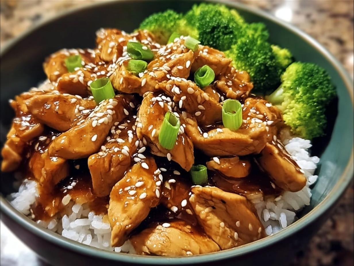 Crock Pot Chicken Teriyaki: 1 Amazing Dish 3 Crock Pot Chicken Teriyaki served over rice with vegetables