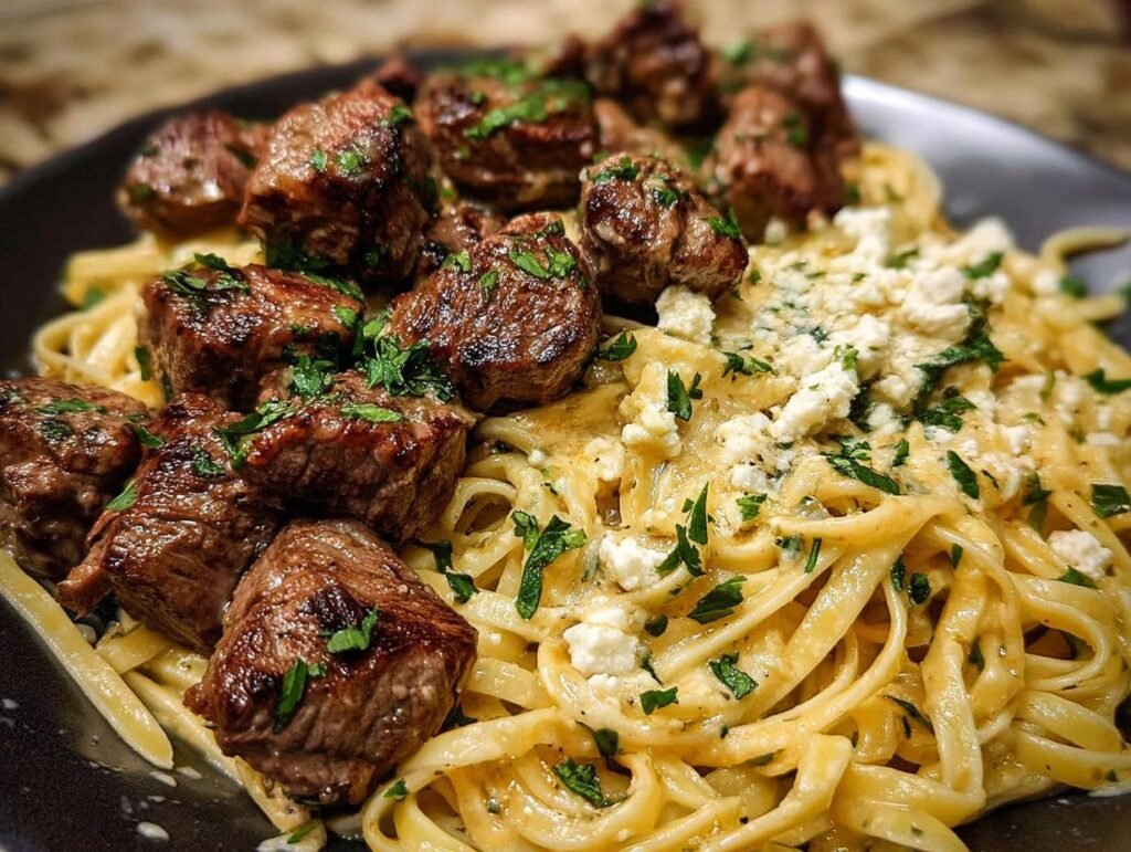 Garlic Butter Steak Cheesy