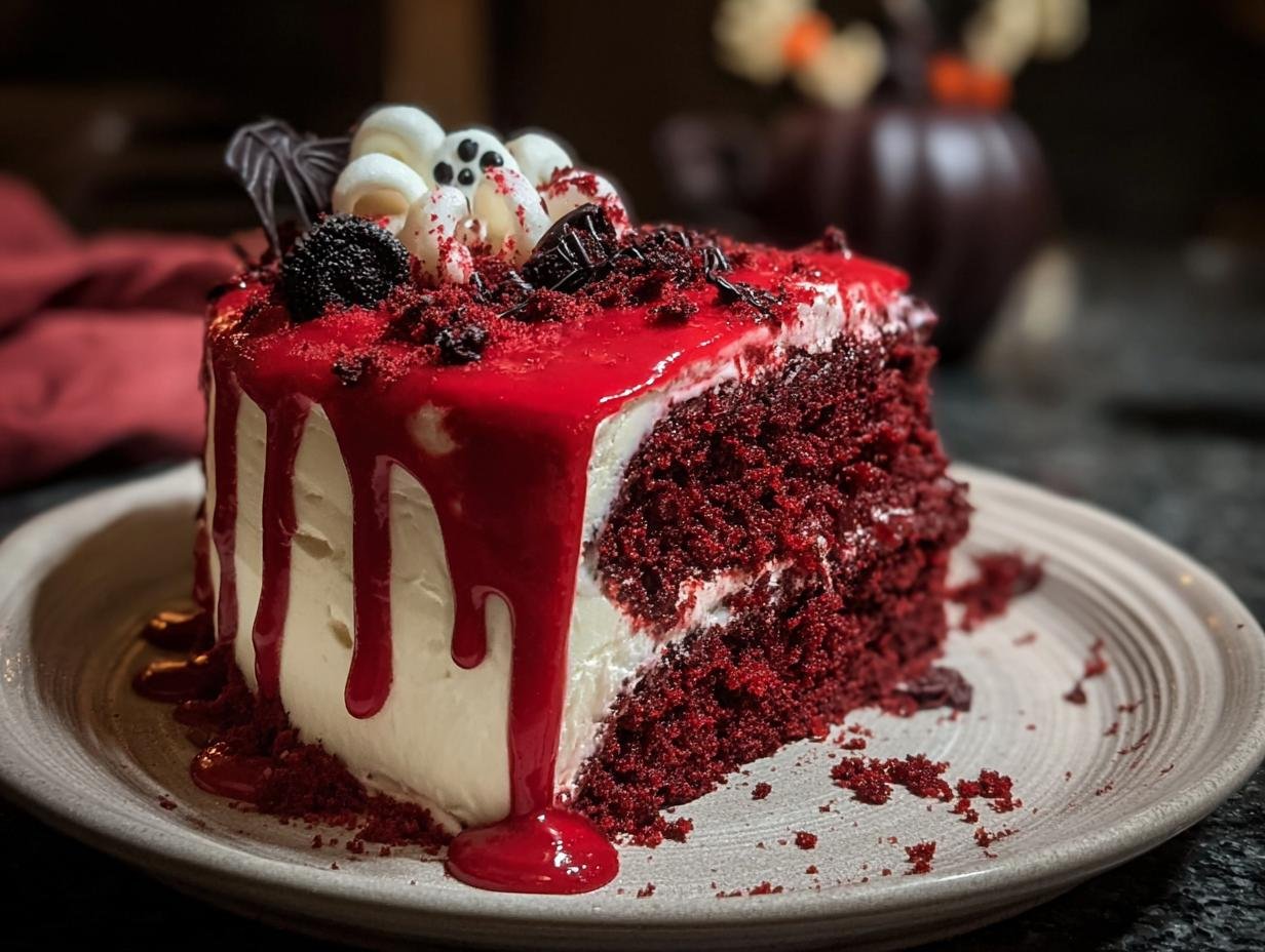 Scary Halloween Red Velvet Cake 1 Slice 1 Halloween Red Velvet Cake