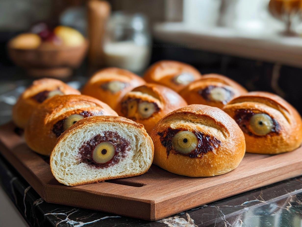 Monster Eyeball Buns Bread