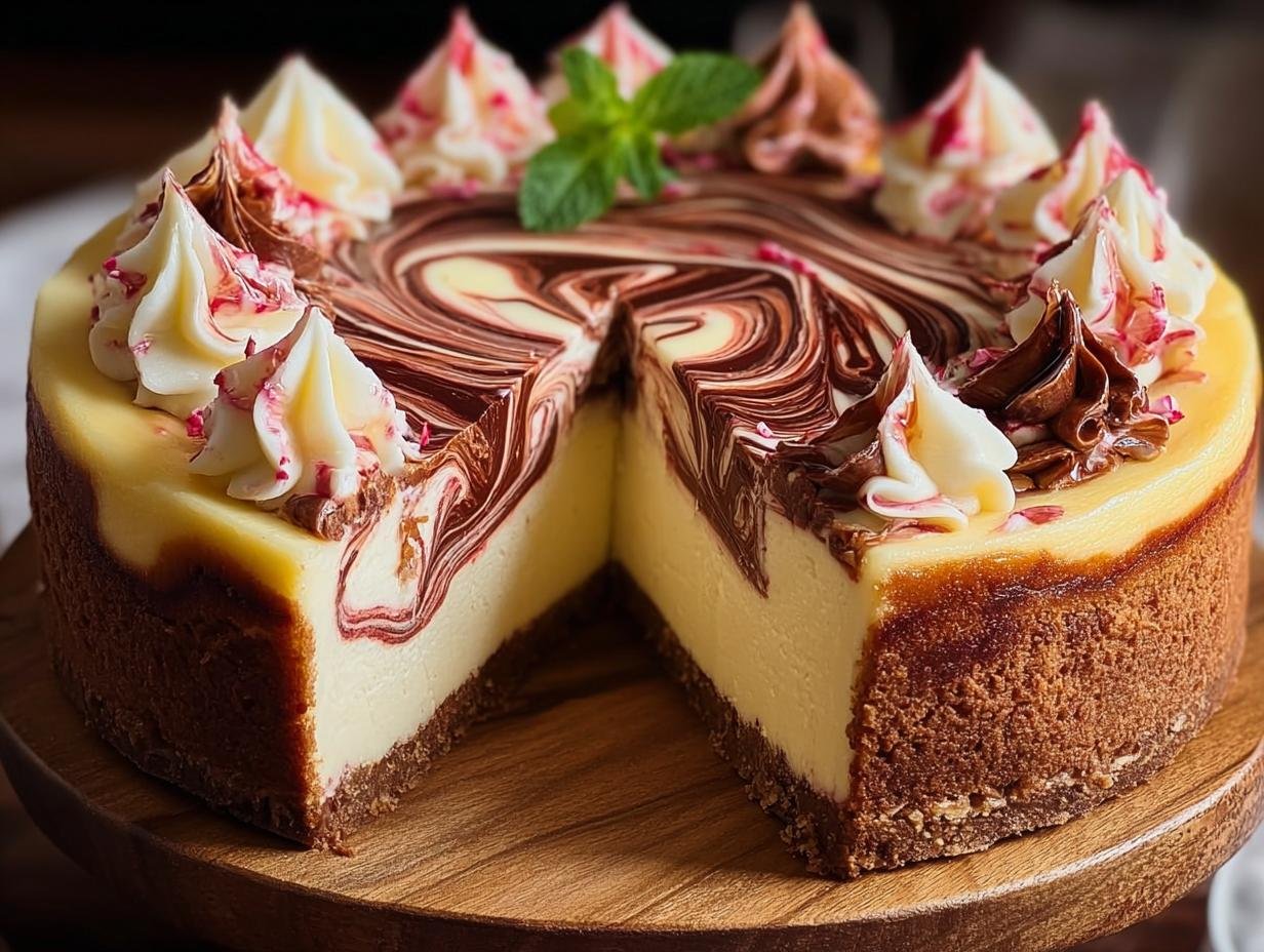 Incredible Peppermint Swirl Cheesecake: 1 Masterpiece 1 Peppermint Swirl Cheesecake Incredible