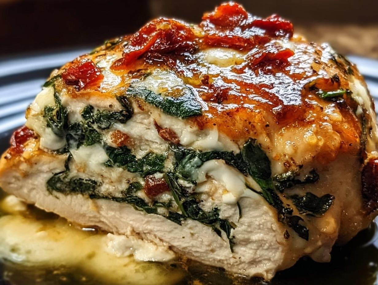 Amazing Sundried Tomato Spinach Cheese Stuffed Chicken 4 Amazing Sundried Tomato Spinach Cheese Stuffed Chicken - Sundried Tomato Spinach Cheese - additional detail