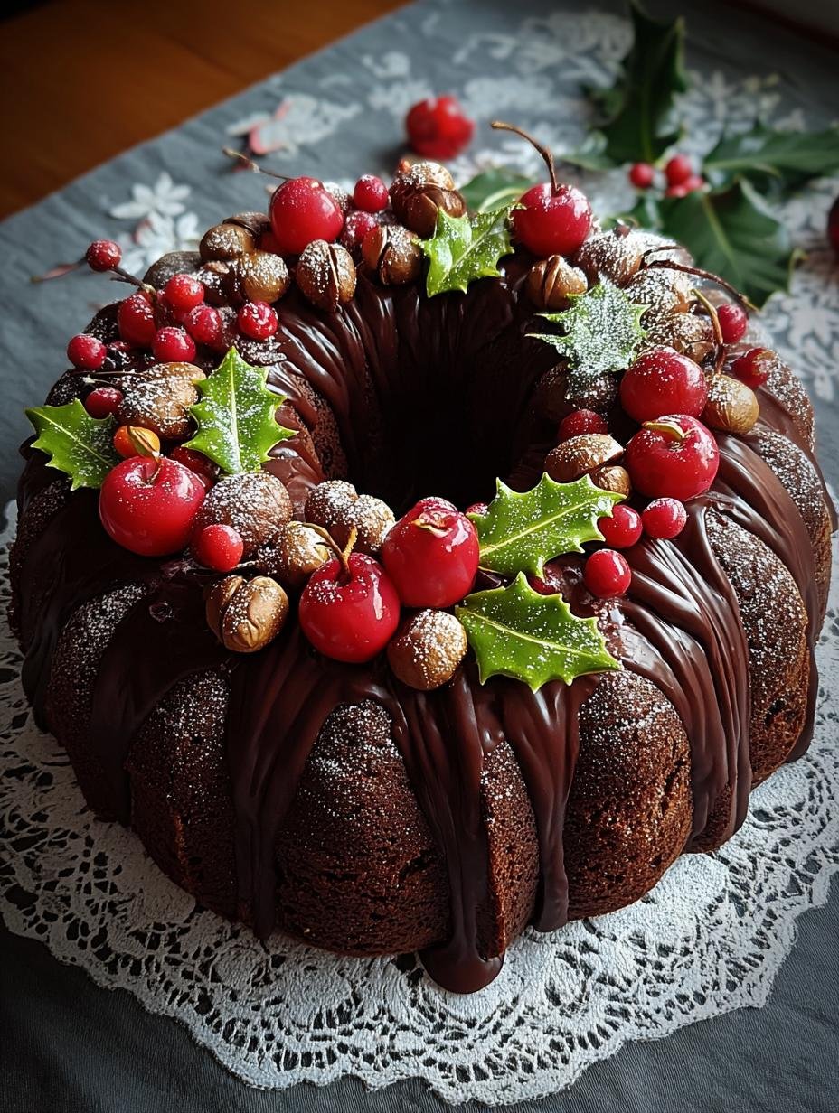 Chocolate Bundt Cake Christmas: Magical Holiday Wreath 1 Chocolate Bundt Cake Christmas