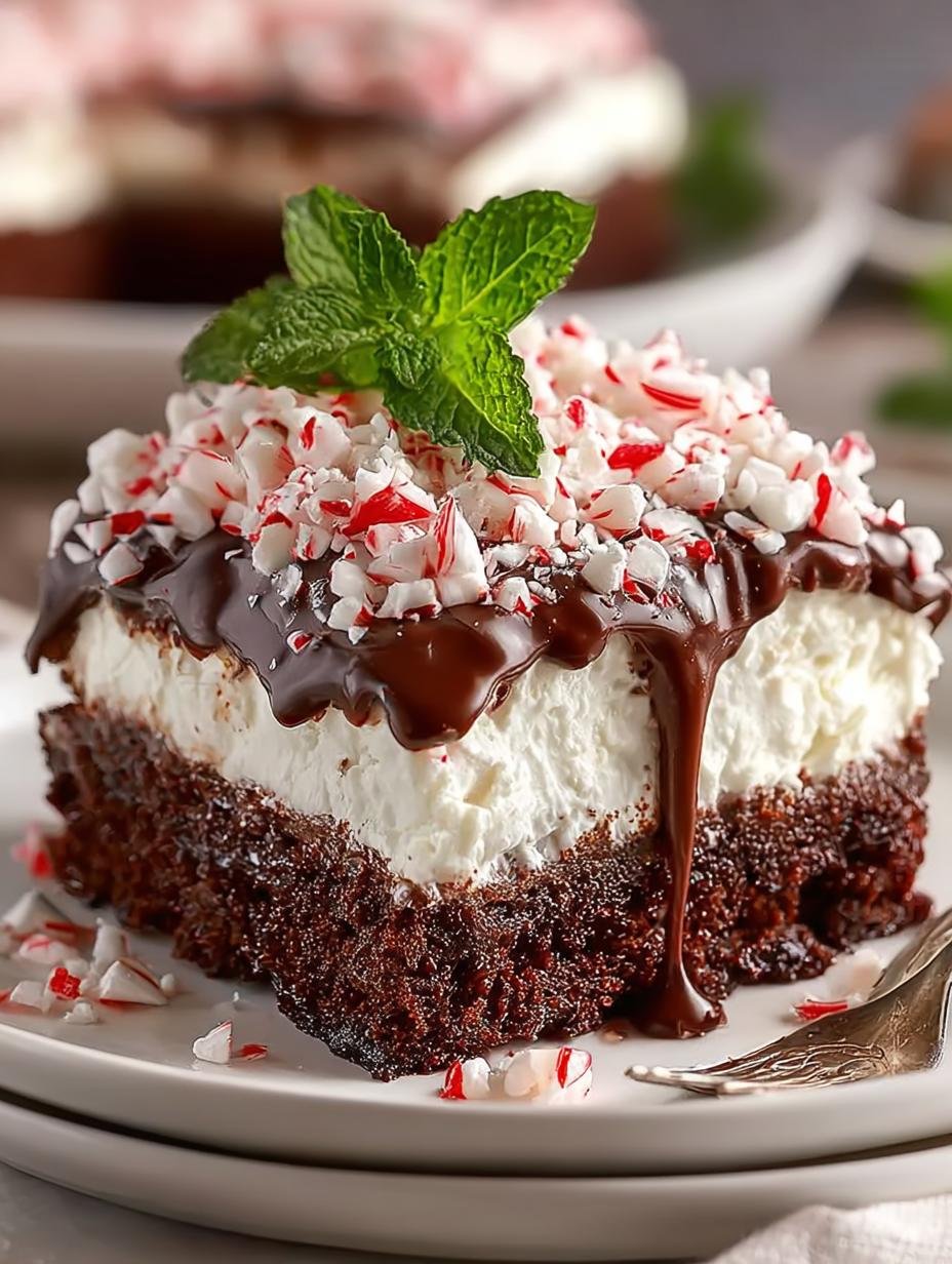 Indulge in 5 Amazing Chocolate Peppermint Poke Cake Recipes - Chocolate Peppermint Poke Cake - additional detail