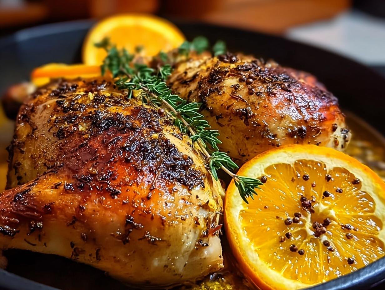Flavorful Orange Cumin Roast: Amazing 40-Min Recipe - A close-up of the roasted chicken