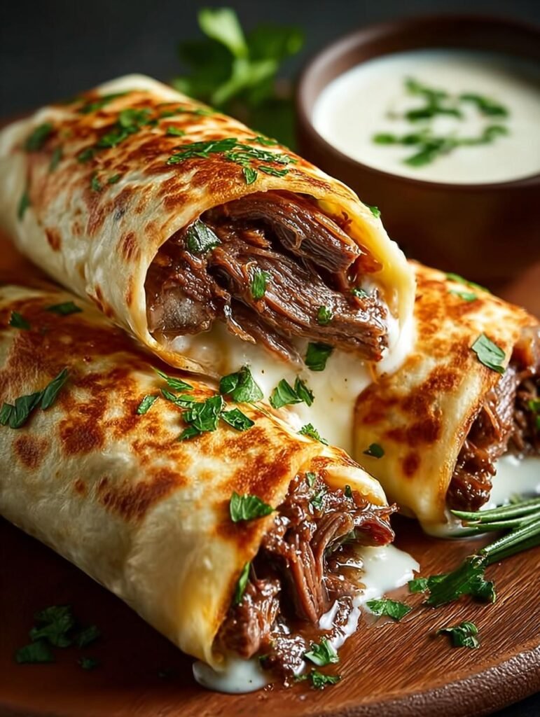 French Dip Tortilla Roll
