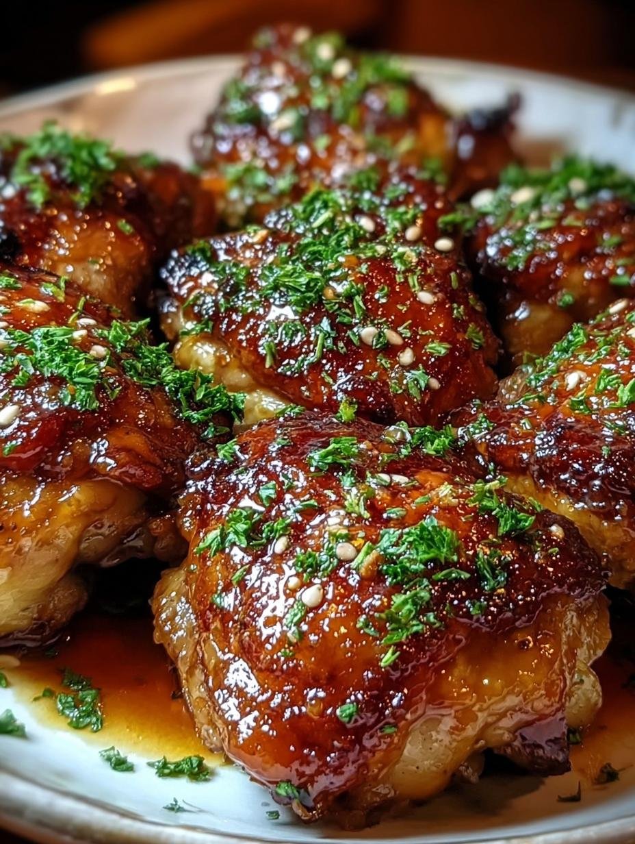 Honey Garlic Chicken Thighs: 1 Amazing Sticky Glaze - Honey Garlic Chicken Thighs - additional detail