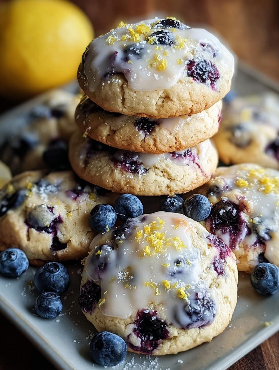 Irresistible Blueberry Lemon Frost: Pure Sunshine! 3 Irresistible Blueberry Lemon Frost Cookies - Ingredients laid out, including flour, sugar, butter, eggs, blueberries, and lemons.