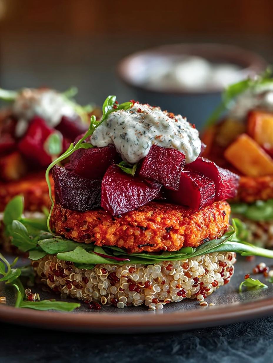 Quinoa Sweet Potato Beet Burgers: 10 Reasons to Indulge 3 Quinoa Sweet Potato Beet Burgers: 10 Reasons to Indulge - Quinoa Sweet Potato Beet - additional detail