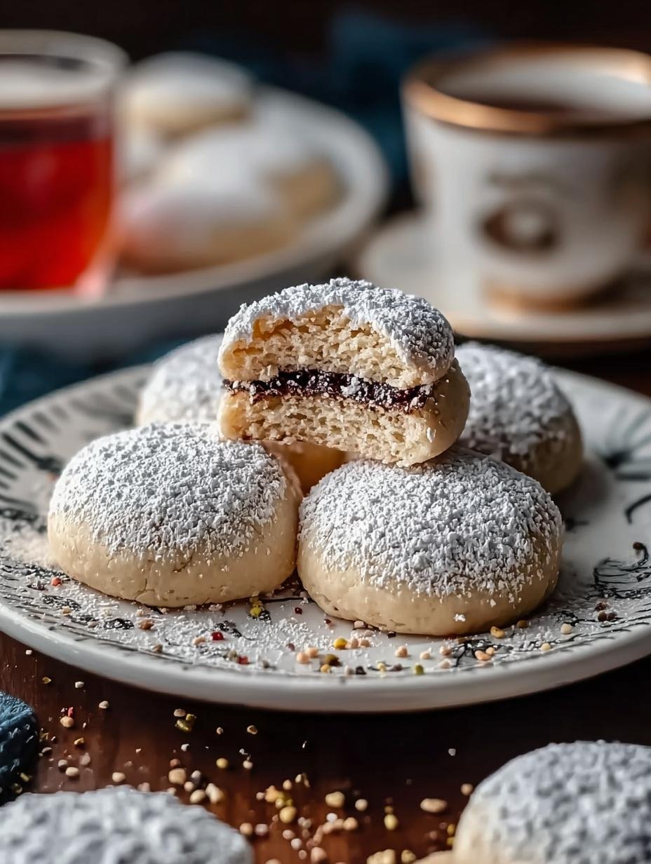 Melt-in-your-mouth Russian Tea Cakes: 1 Simple Recipe 3 Melt-in-your-mouth Russian Tea Cakes - finished cookies dusted with powdered sugar