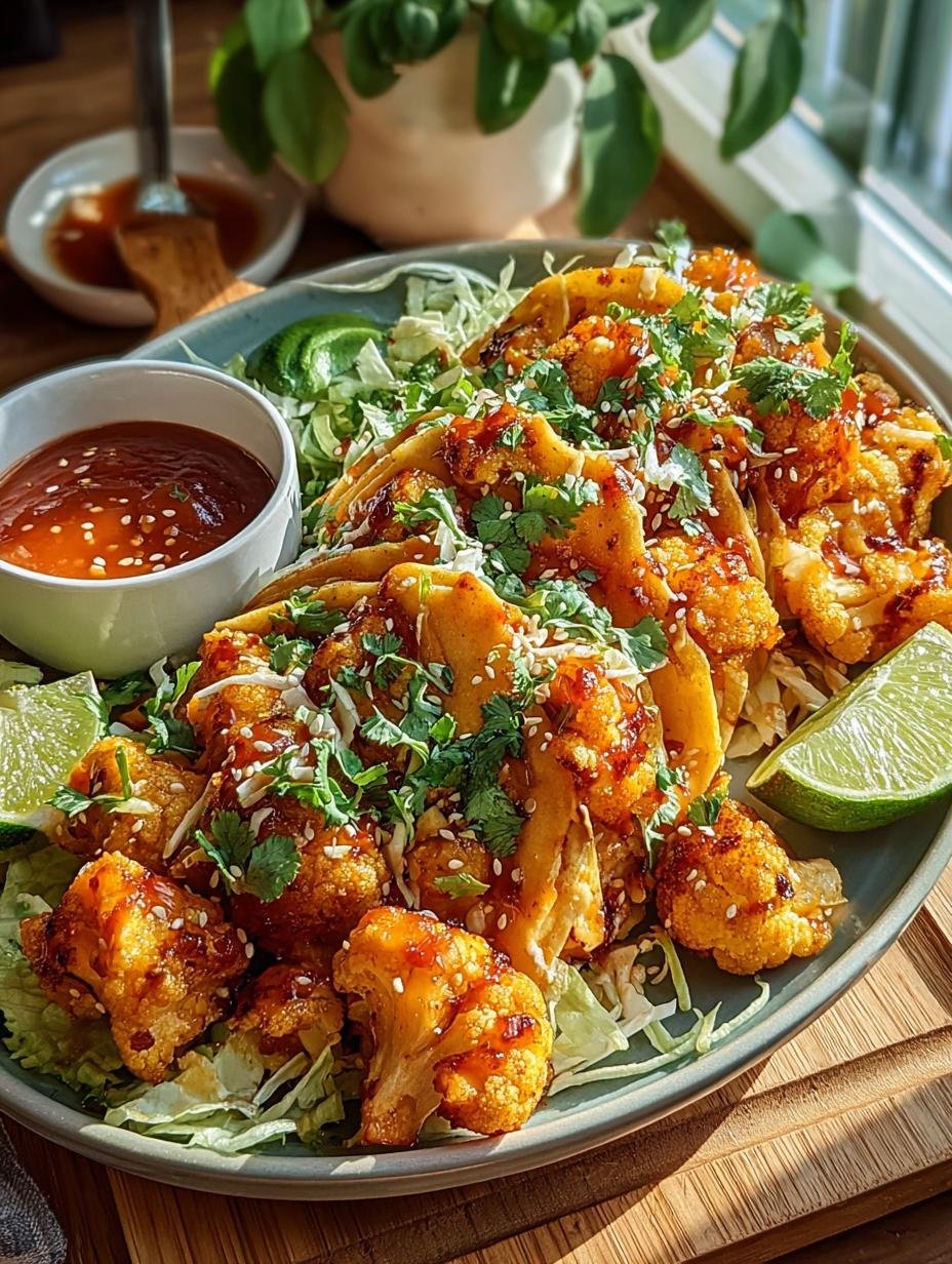 Irresistible Air Fryer Honey Sriracha Tofu Tacos served with fresh toppings