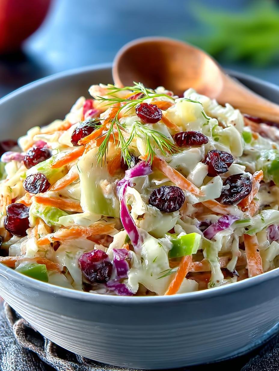 Refreshing Apple Cranberry Coleslaw Recipe with Crunch - Apple Cranberry Coleslaw - additional detail