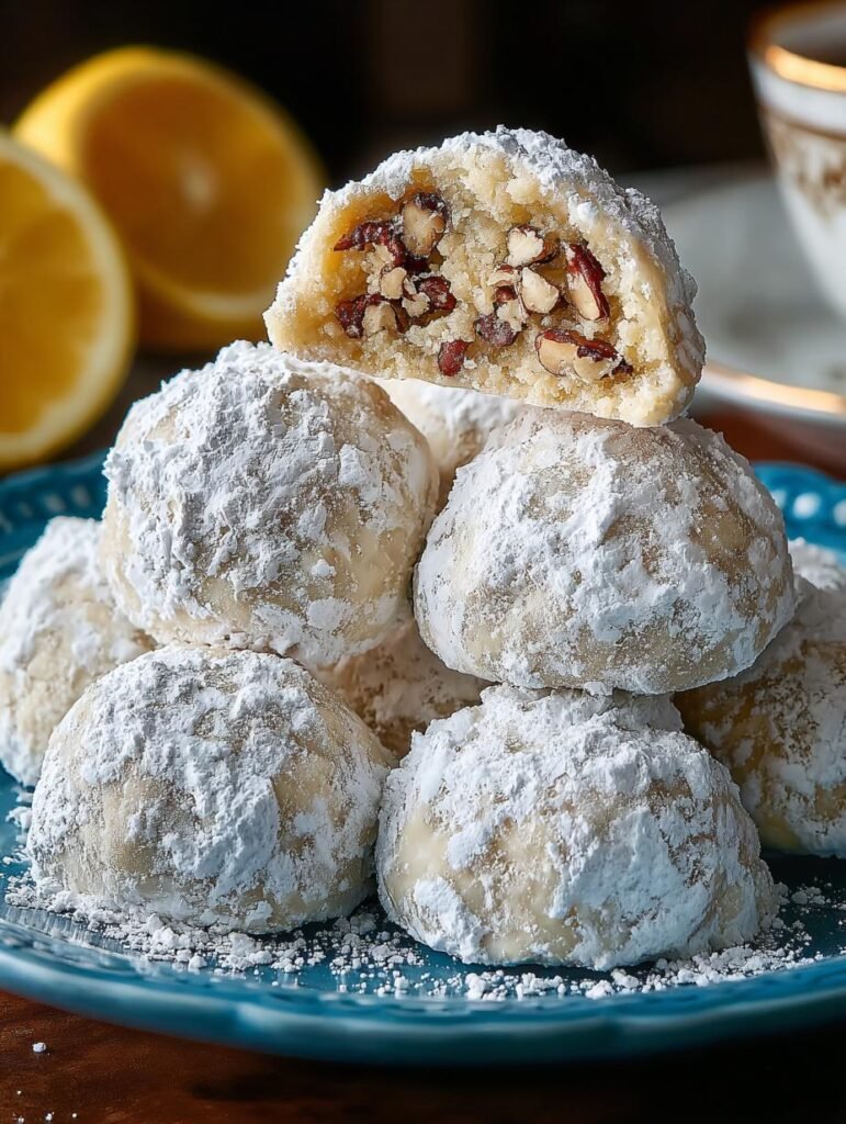 Buttery Pecan Snowball Cookies
