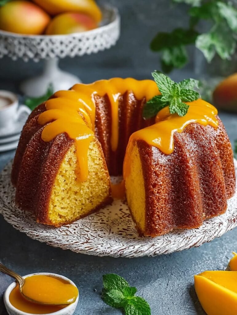Eggless Mango Bundt Cake