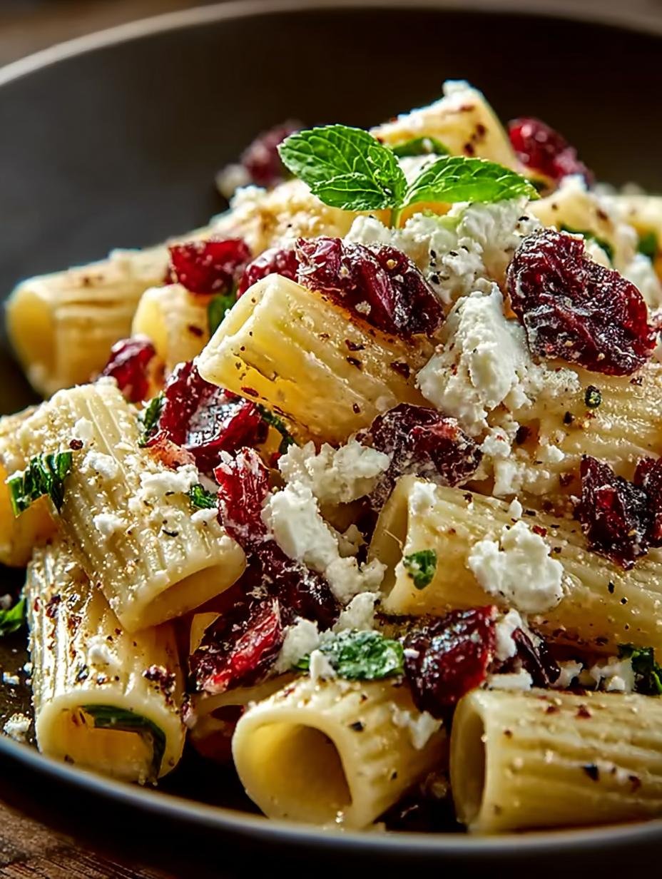 Delicious Feta Cranberry Rigatoni Salad for Everyone - Feta Cranberry Rigatoni Salad - main visual representation