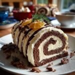 Gingerbread Yule Log Cake
