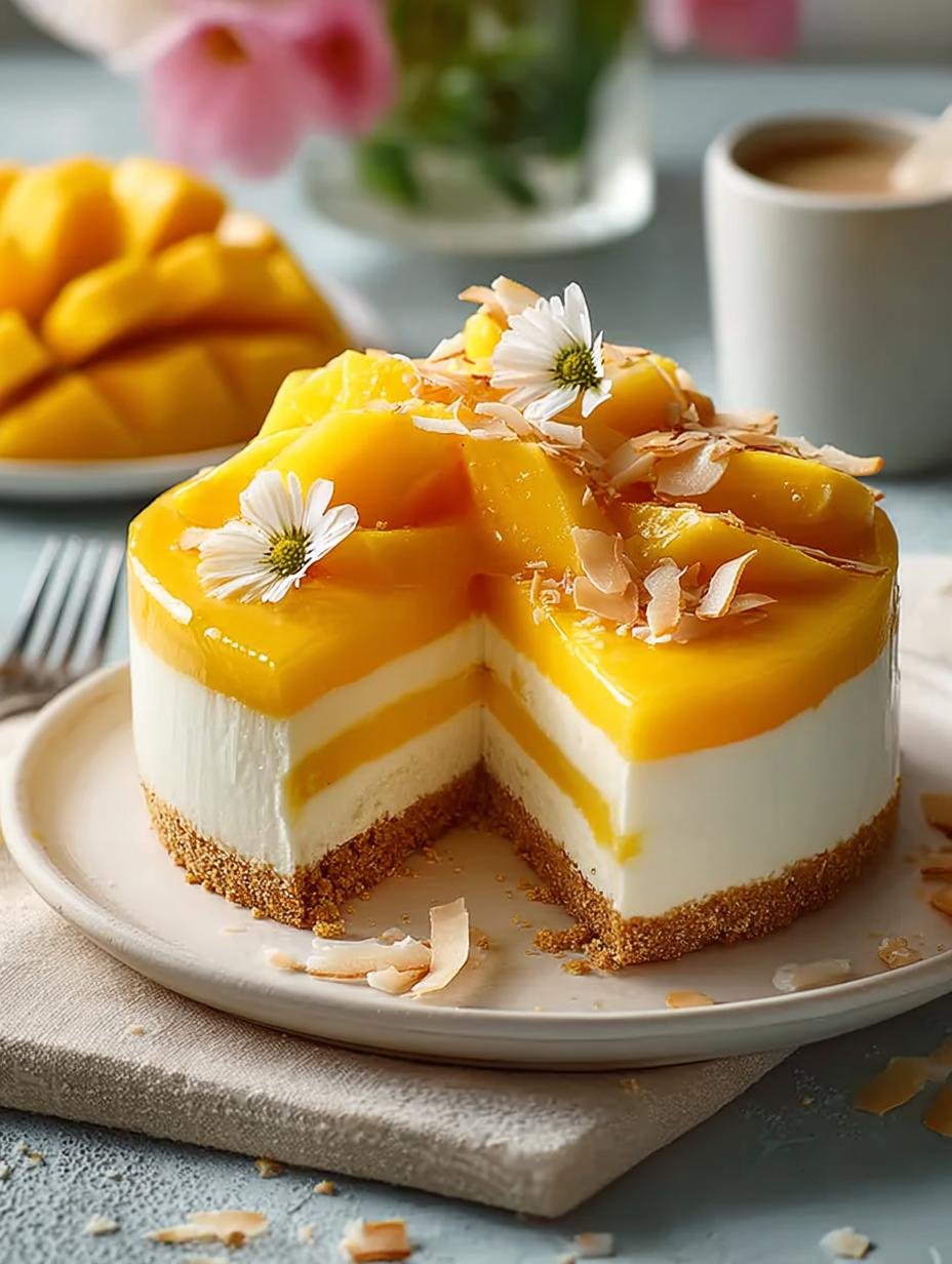 Mango Coconut Cheesecake