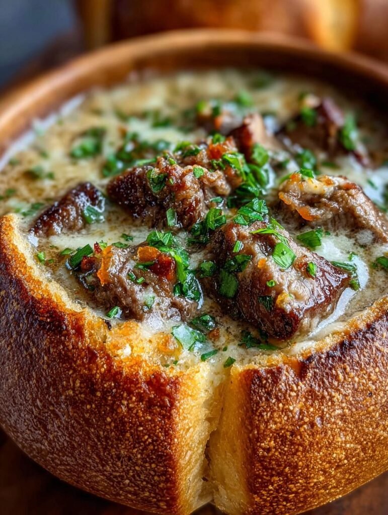 Philly Cheesesteak Soup
