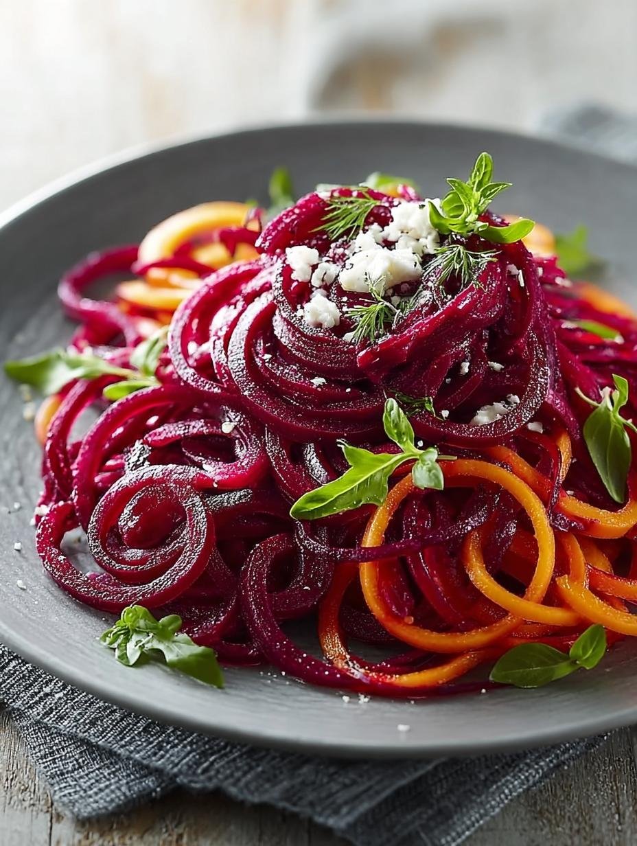 Delicious Spiralized Beet Salad with Fresh Flavor Burst - Spiralized Beet Salad - main visual representation